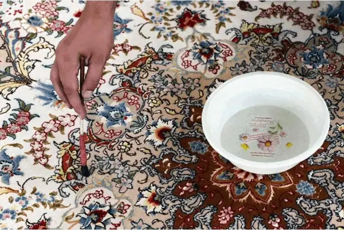 رنگآمیزی دقیق در رفوگری فرش